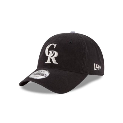 Black Colorado Rockies Hat - New Era MLB Core Fit Alt 3 49FORTY Fitted Caps USA6201487